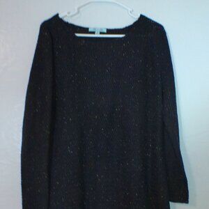 She + Sky Black Speckled Knit Tunic Sweater – Size Small